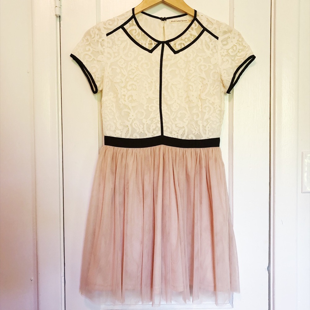 Mustard Seed - Lace & Tulle Modern Cocktail Dress